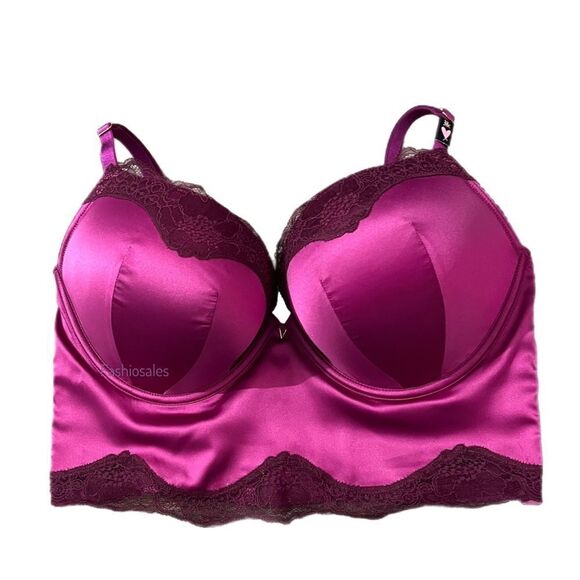 Victorias Secret Very Sexy Bombshell Add-2-Cups Push Up Corset Top Raspberry 32D - Picture 1 of 10